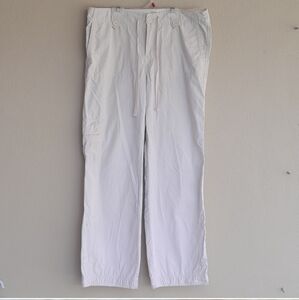 GAP White Drawstring Cargo Pants